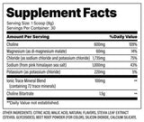 XCELERATED PERFORMANCE PRODUCTS SALTHEAD SUPPPLEMENT FACTS IMAGE EXCLUSIVELY AT NUTRISHOP