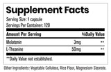 ELEMENTAL HEALTH SCIENCES MELATONIN SUPPLEMENT FACTS IMAGE AVAILABLE EXCLUSIVELY AT NUTRISHOP