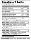 KATALYST NUTRACEUTICALS HYPERCOR SUPPLEMENT FACTS IMAGE AVAILABLE EXCLUSIVELY AT NUTRISHOP