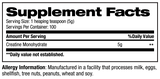 PERFORMANCE NUTRITION RESEARCH PURE CREATINE MONOHYDRATE SUPPLEMENT FACTS IMAGE AVAILABLE EXCLUSIVELY AT NUTRISHOP