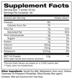 TRAILHEAD NUTRITION MCT OIL POWDER SUPPLEMENT FACTS IMAGE AVAILABLE EXCLUSIVELY AT NUTRISHOP
